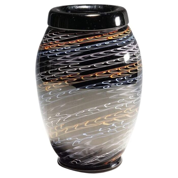 large murano art glass vase by master paolo crepax 1990s 1