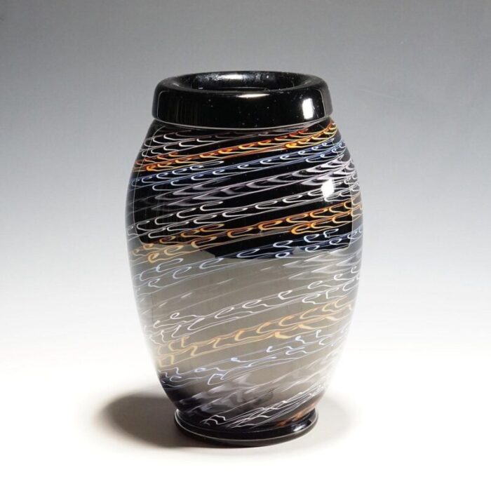 large murano art glass vase by master paolo crepax 1990s 2