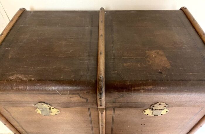 large old travel trunk chest coffee table 1900s 6