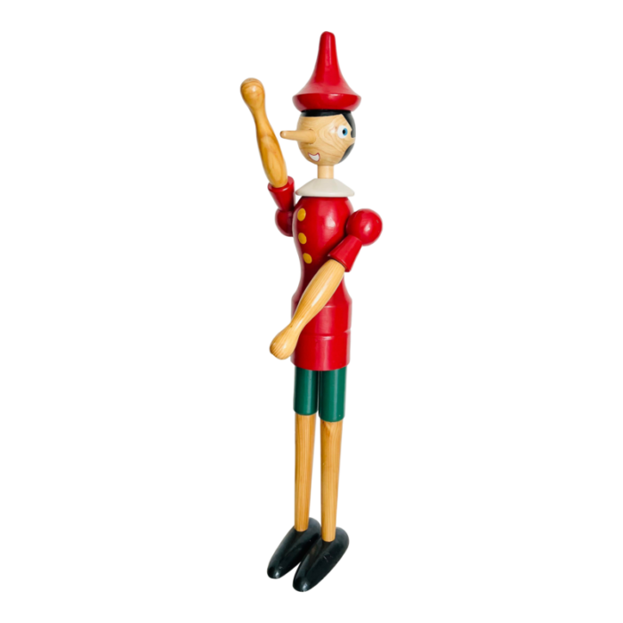 large tall vintage wooden pinocchio from italy 1960s 1052