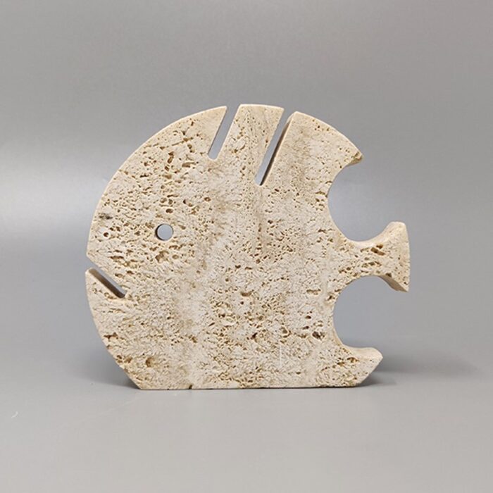 large travertine fish sculpture by enzo mari for f lli mannelli 1970s 2