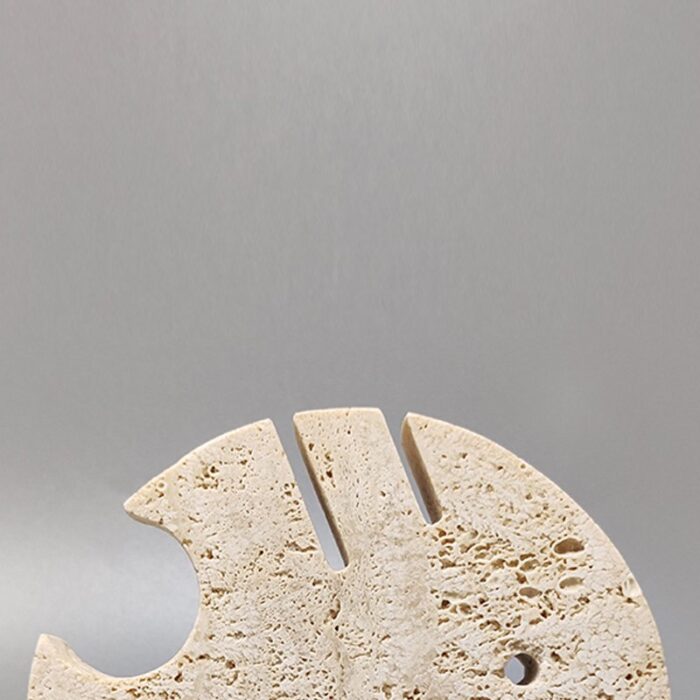 large travertine fish sculpture by enzo mari for f lli mannelli 1970s 5