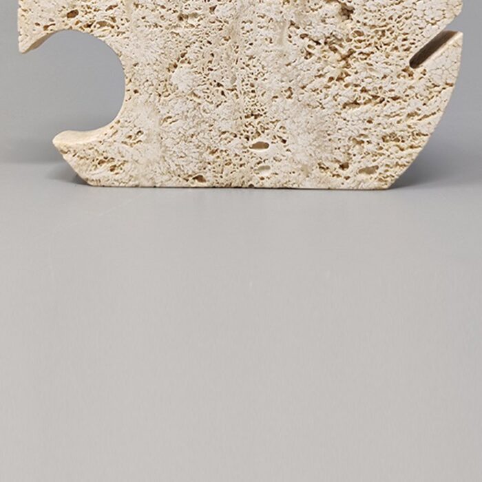 large travertine fish sculpture by enzo mari for f lli mannelli 1970s 6