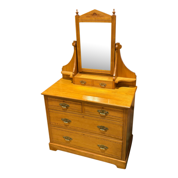 late 19th century antique american ash dresser with dressing table mirror 4147