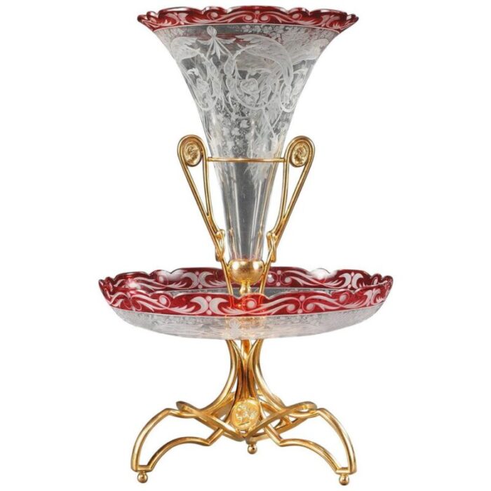 late 19th century crystal and gilt bronze centrepiece 1