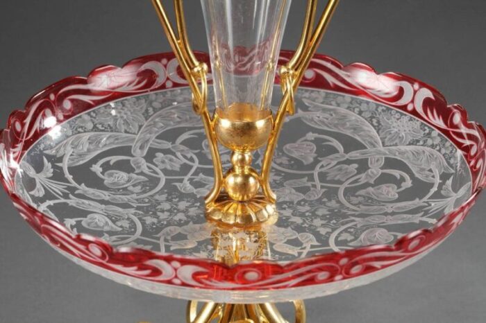 late 19th century crystal and gilt bronze centrepiece 10