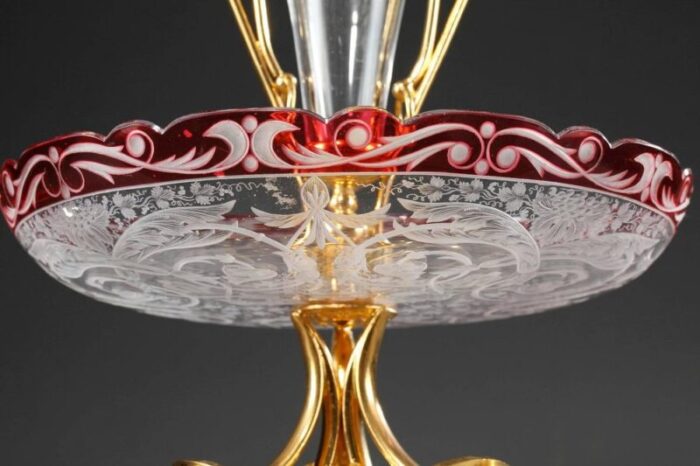 late 19th century crystal and gilt bronze centrepiece 3