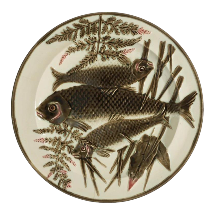 late 19th century wedgwood majolica fish plate argenta 4818