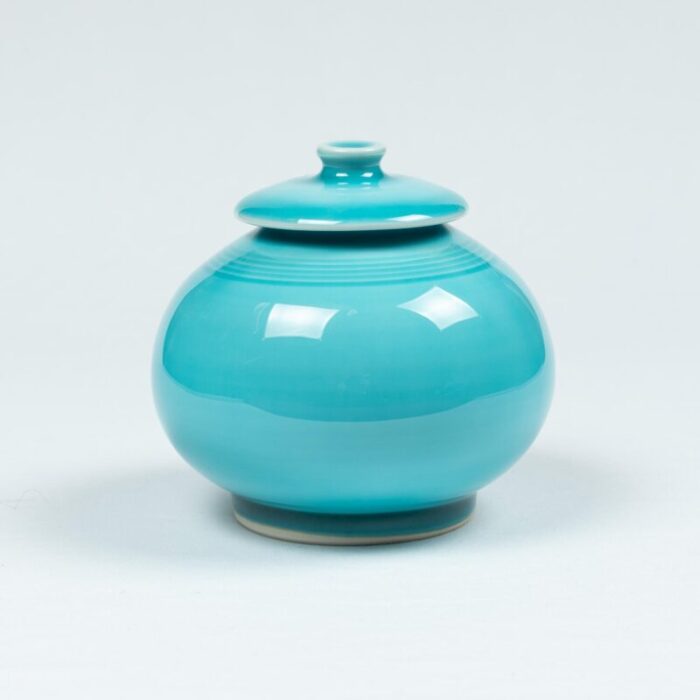 late 20th century amakusa higure turkish blue sugar pot 0434