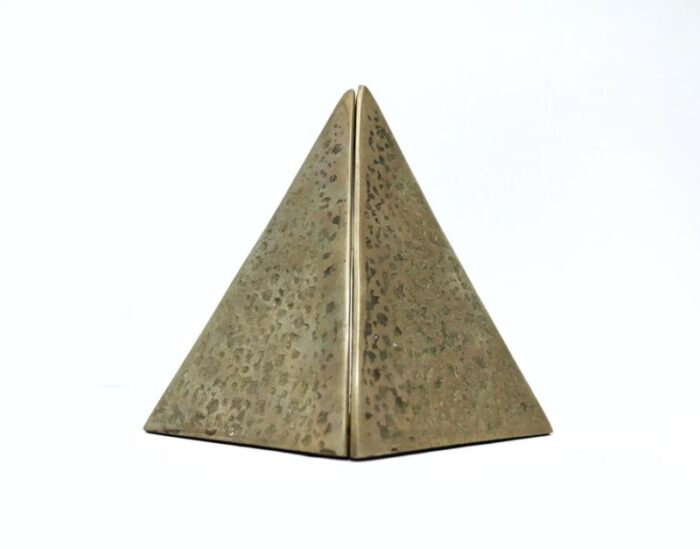 late 20th century brass pyramid bookends a pair 4820