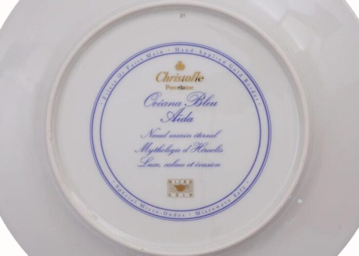 late 20th century christofle aida bleu salad plates set of 4 7676