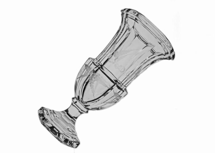 late 20th century etched crystal urn biedermeier style 0105