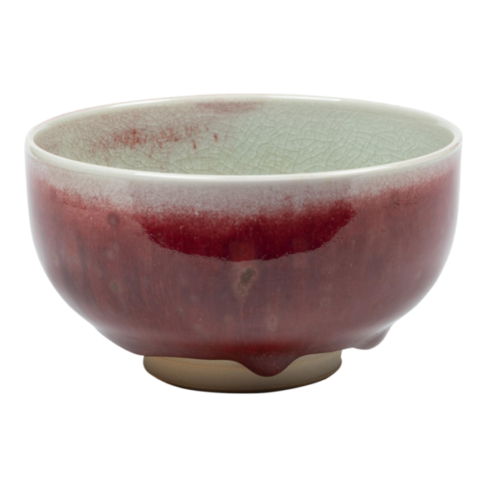 late 20th century korean porcelain cinnabar chawan 1835