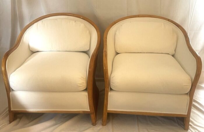 late 20th century mid century modern pencil reed club chairs set of 2 4854