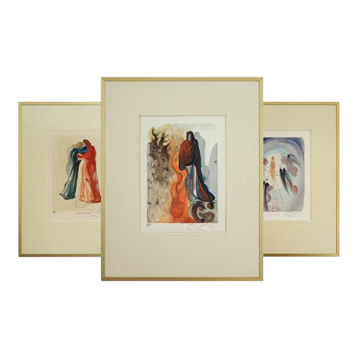 late 20th century set dali framed print set of 3 1739