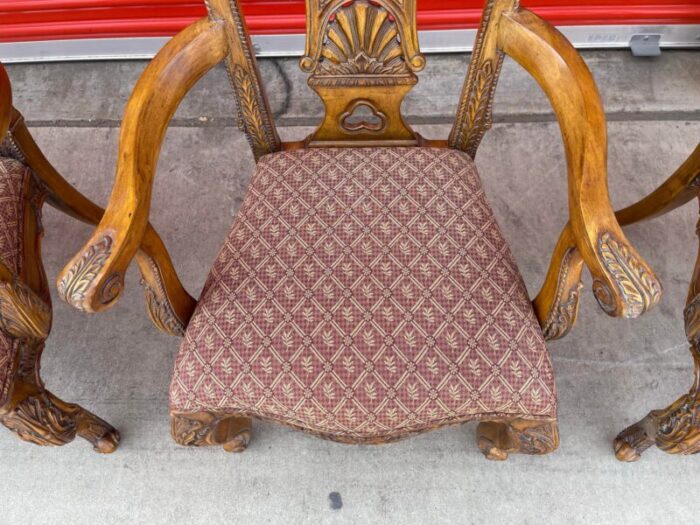 late 20th century set of 4 antique chippendale arm chairs 2979