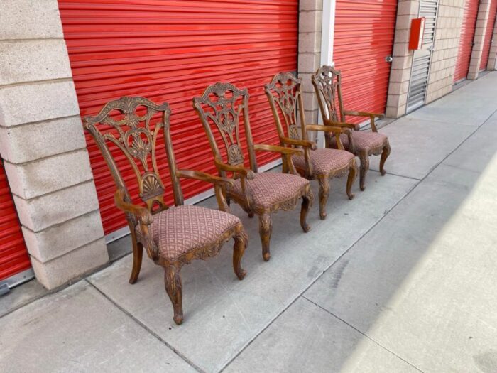 late 20th century set of 4 antique chippendale arm chairs 7164