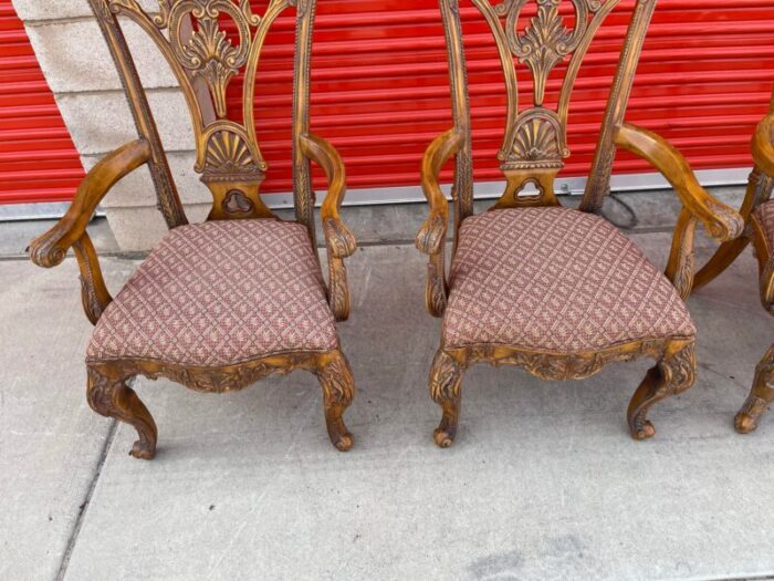 late 20th century set of 4 antique chippendale arm chairs 8815