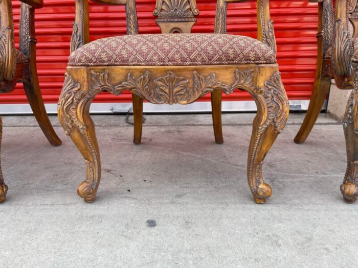 late 20th century set of 4 antique chippendale arm chairs 9747