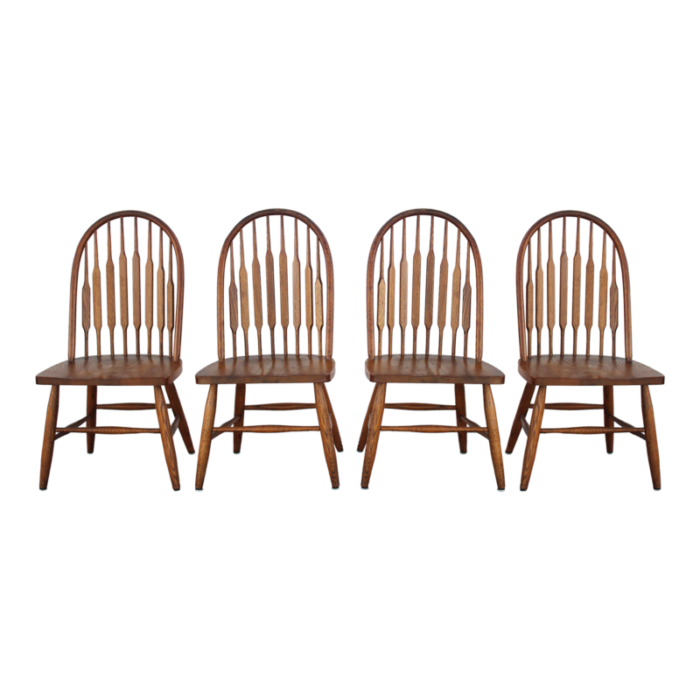 late 20th century spindle back dining chairs set of 4 8924