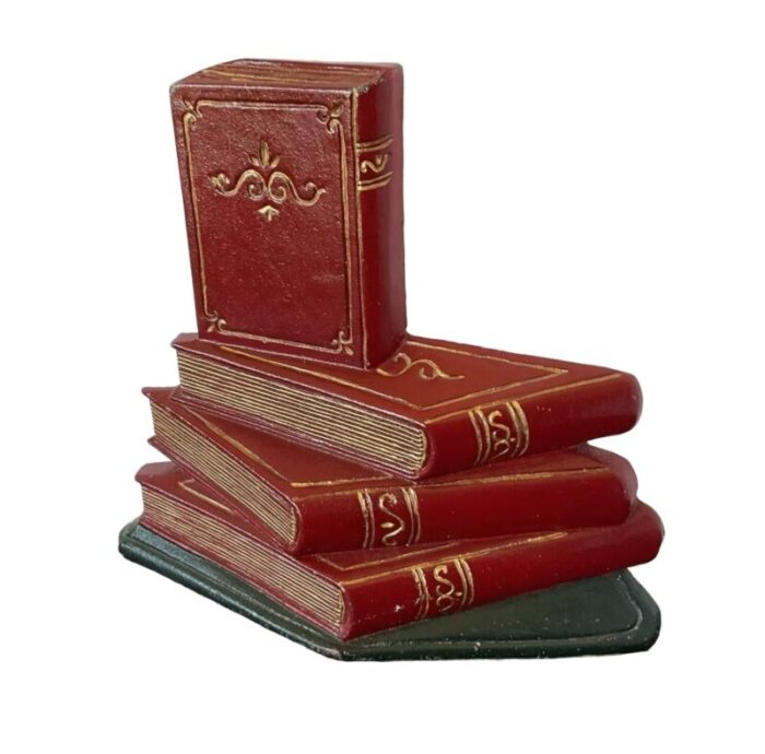 late 20th century stack of books cast iron doorstop 4093