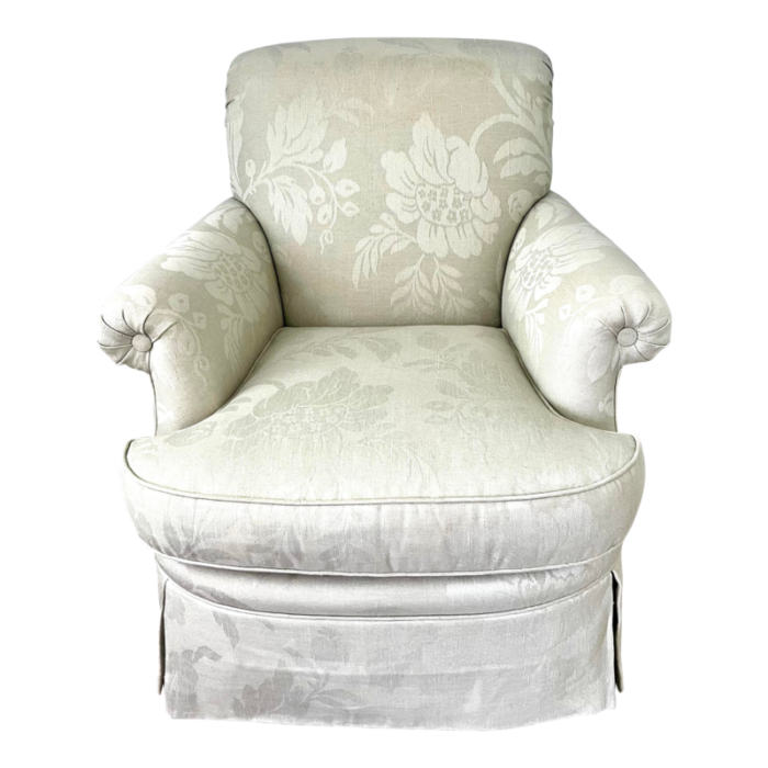 lewis mittman custom upholstered light sage club chair 6325