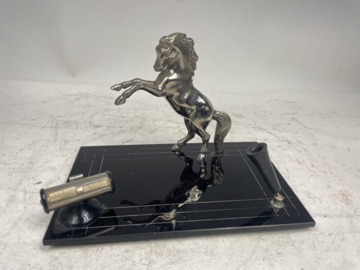 liberty pen holder with horse statue 1920s 3075