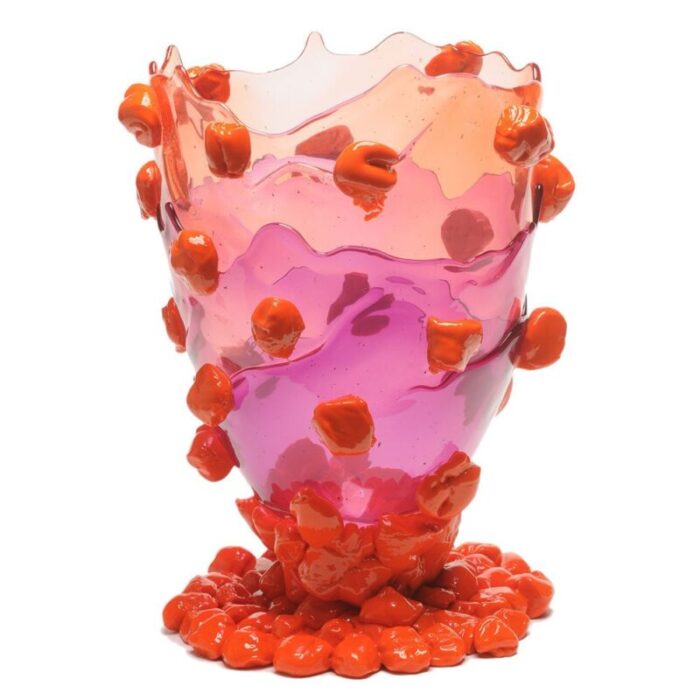 light ruby clear purple matt orange nugget extracolor vase by gaetano pesce for fish design 1