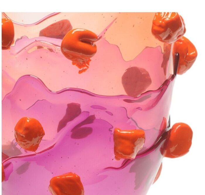 light ruby clear purple matt orange nugget extracolor vase by gaetano pesce for fish design 2