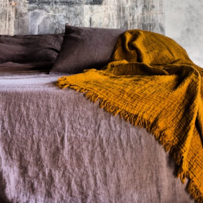 linen tasseled throw blanket by once milano 3