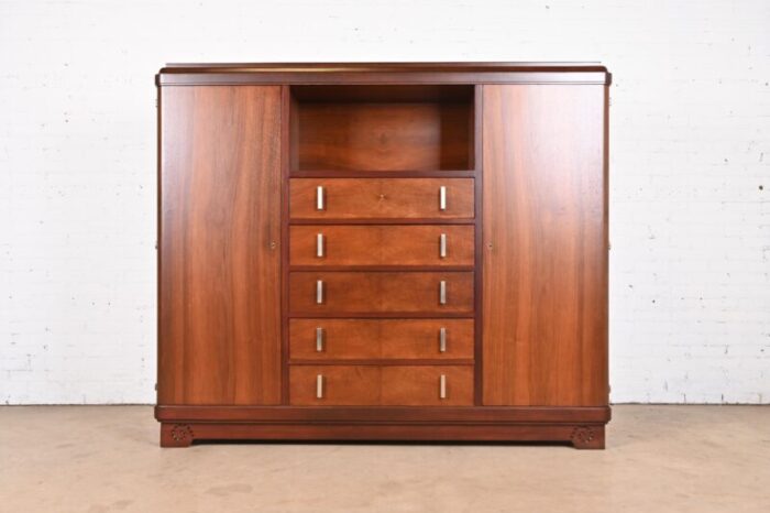 louis majorelle signed french art deco rosewood armoire dresser or bar cabinet newly restored 0377