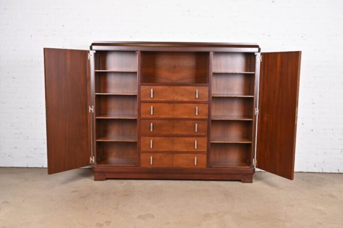 louis majorelle signed french art deco rosewood armoire dresser or bar cabinet newly restored 3286