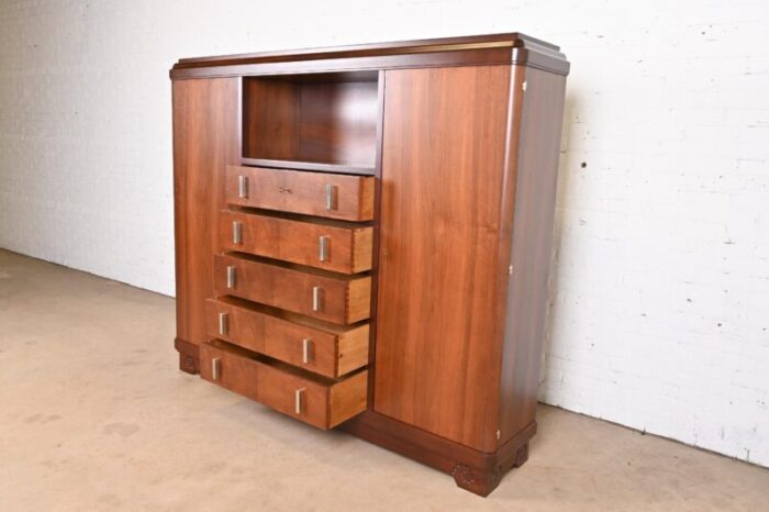 louis majorelle signed french art deco rosewood armoire dresser or bar cabinet newly restored 7058