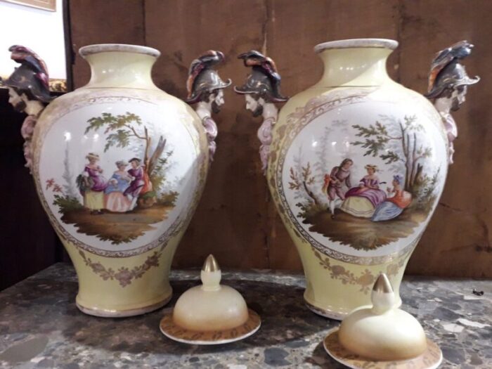 louis philippe vases germany 1870s set of 2 3