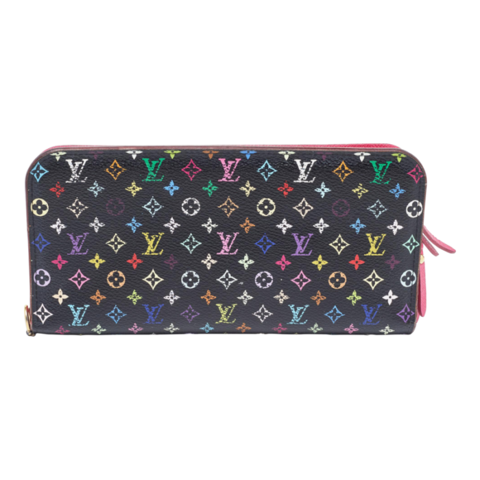 louis vuitton black monogram multicolore canvas insolite pistache wallet 4114