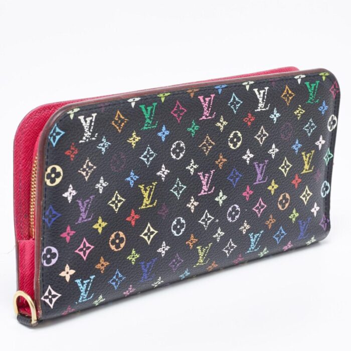 louis vuitton black monogram multicolore canvas insolite pistache wallet 6112