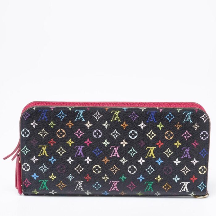 louis vuitton black monogram multicolore canvas insolite pistache wallet 9135