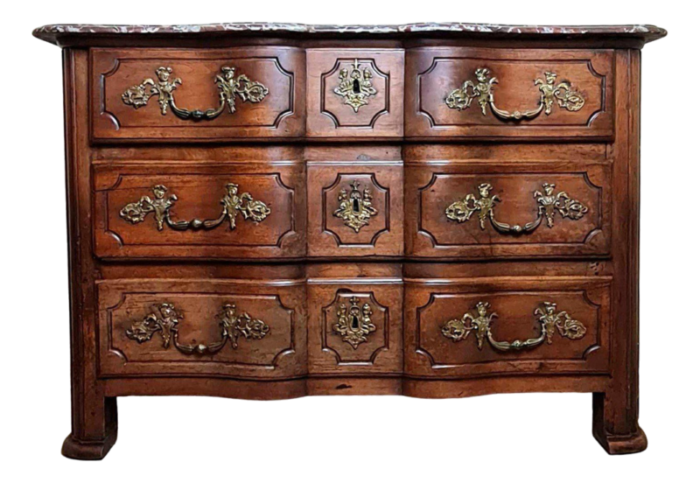 louis xiv arbalette chest of drawers in walnut 1700 6513