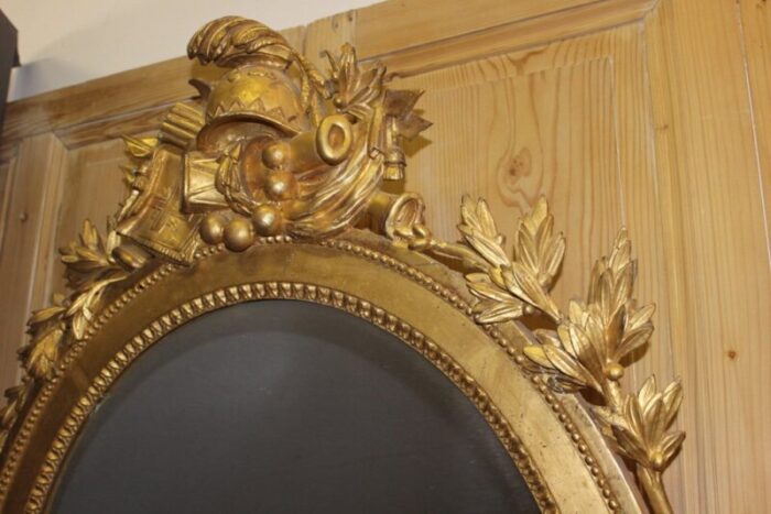 louis xvi carved golden wood mirror 11