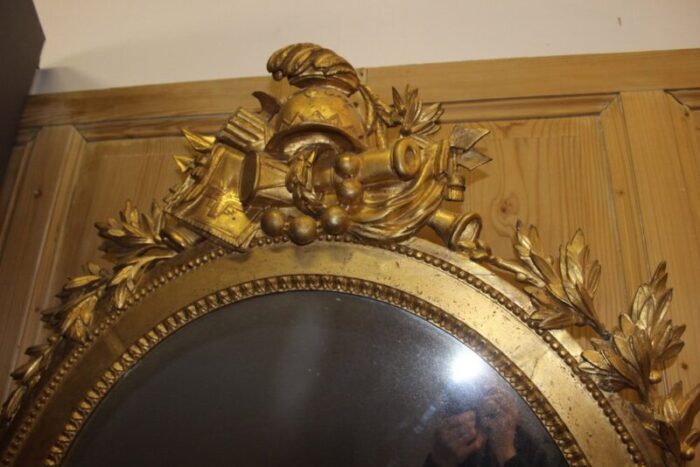 louis xvi carved golden wood mirror 12