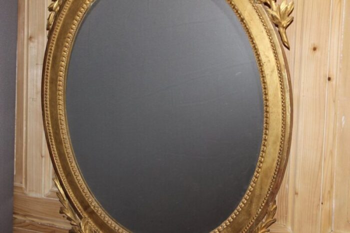 louis xvi carved golden wood mirror 5