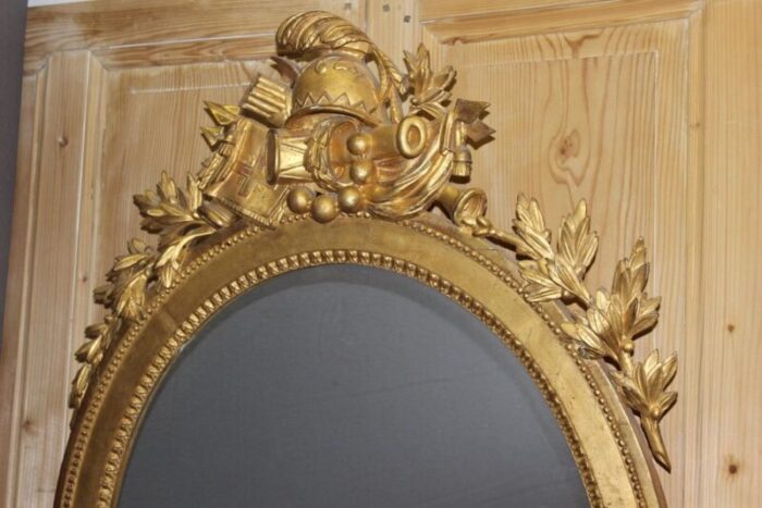 louis xvi carved golden wood mirror 6