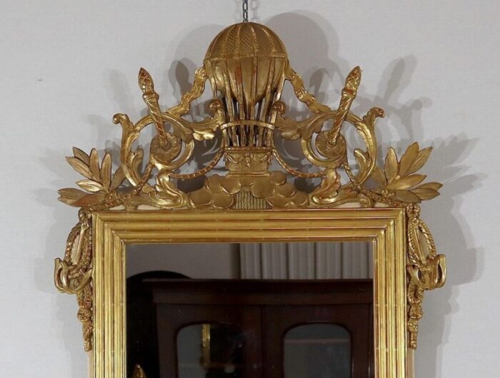 louis xvi gilt mirror in wood gold leaf late 1800s 4