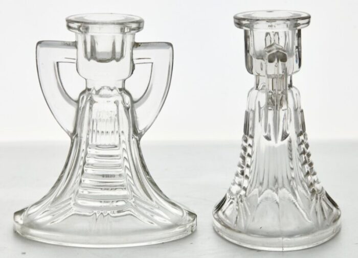 luxval victoria candlesticks by graffart delvenne for val saint lambert set of 2 2