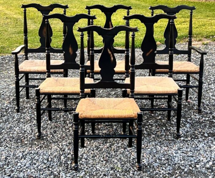 made in italy country queen anne dining chairs set of 6 5741