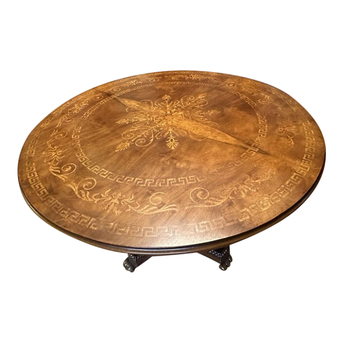 marquetry hall table with stunning inlay top 4467