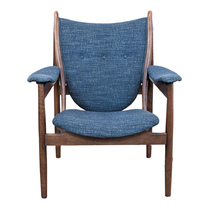 mccreary modern wooden lounge chair with charcoal upholstery 5592