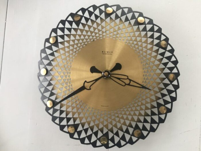 metal wall clock germany 1970s 1