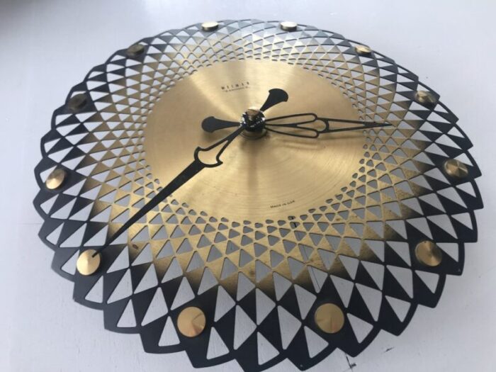 metal wall clock germany 1970s 2