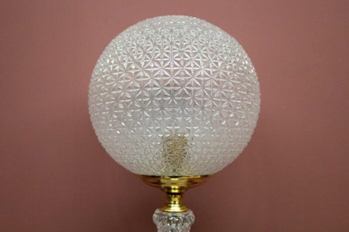 mid 20th century art deco glass table lamp poland 1950s 0017